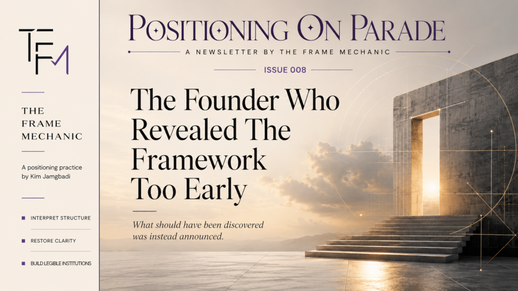 POP 008 — The Founder Who Revealed The Framework Too Early
