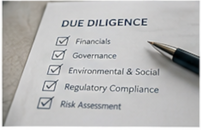 Due diligence and compliance documentation for institutional investment.